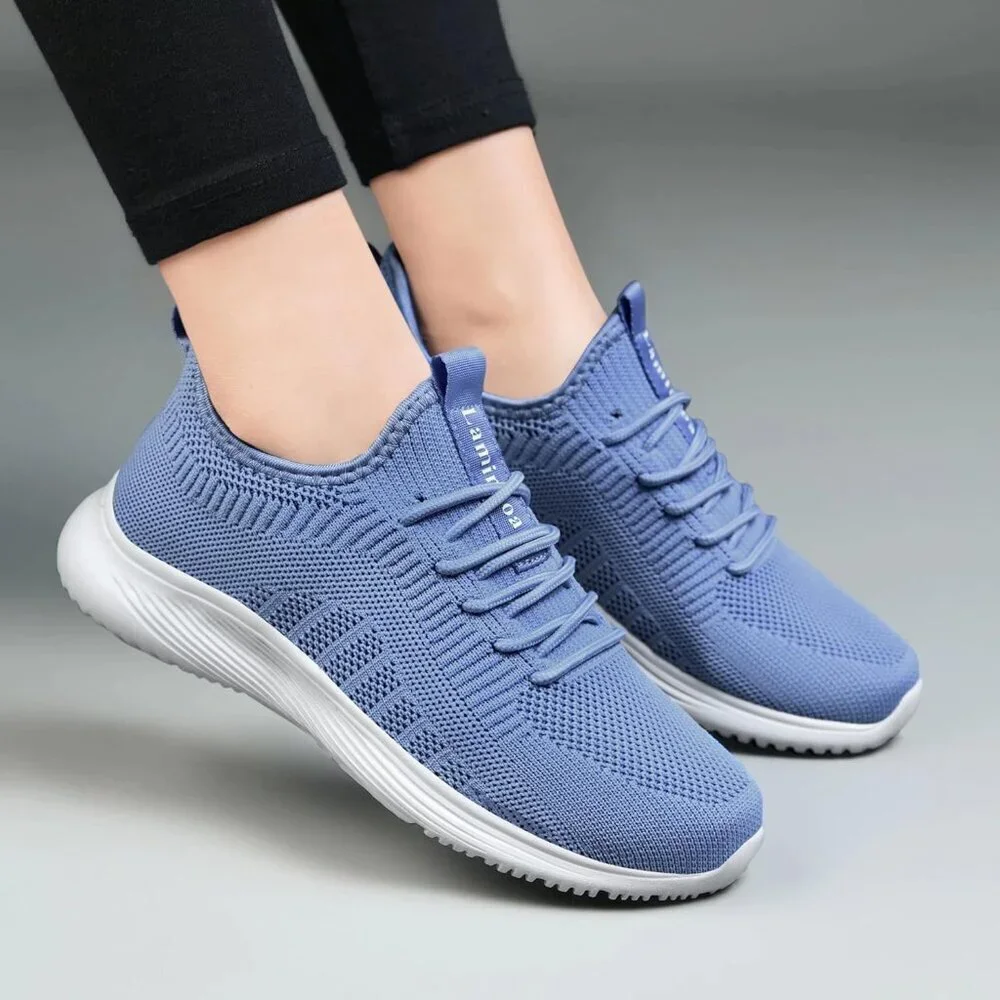 Women's Blue Non Slip Casual Running Lightweight Mesh Fashion Sneakers